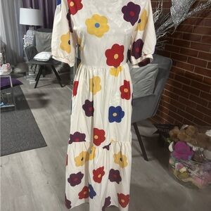 Floral Maxi Dress with Puff Sleeves